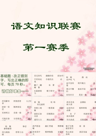 中考语文复习课件错别字练习 课件