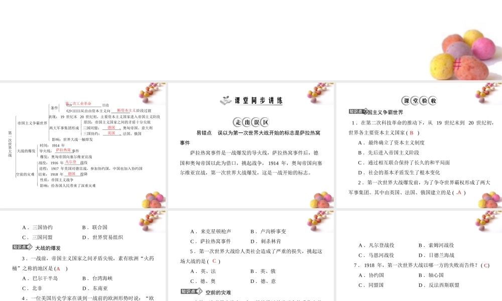 九年级历史上册 第七单元 第21课 第一次世界大战 配套课件 人教新课标版 课件