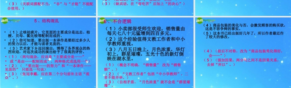 中考英语专项复习 辩析并修改病句·单句修改训练题 课件