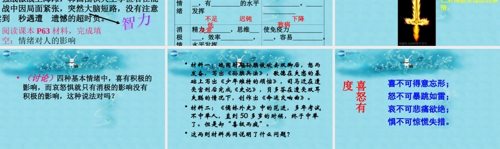 七年级政治上册 第三单元 第六课 第一框 丰富多样的情绪课件 新人教版 课件