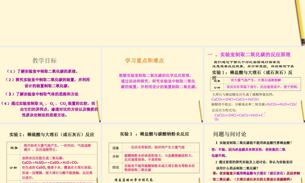 九年级化学(二氧化碳制取)课件 人教新课标版 课件