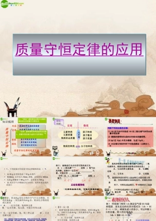 九年级化学上册 质量守恒定律的应用课件 人教新课标版 课件