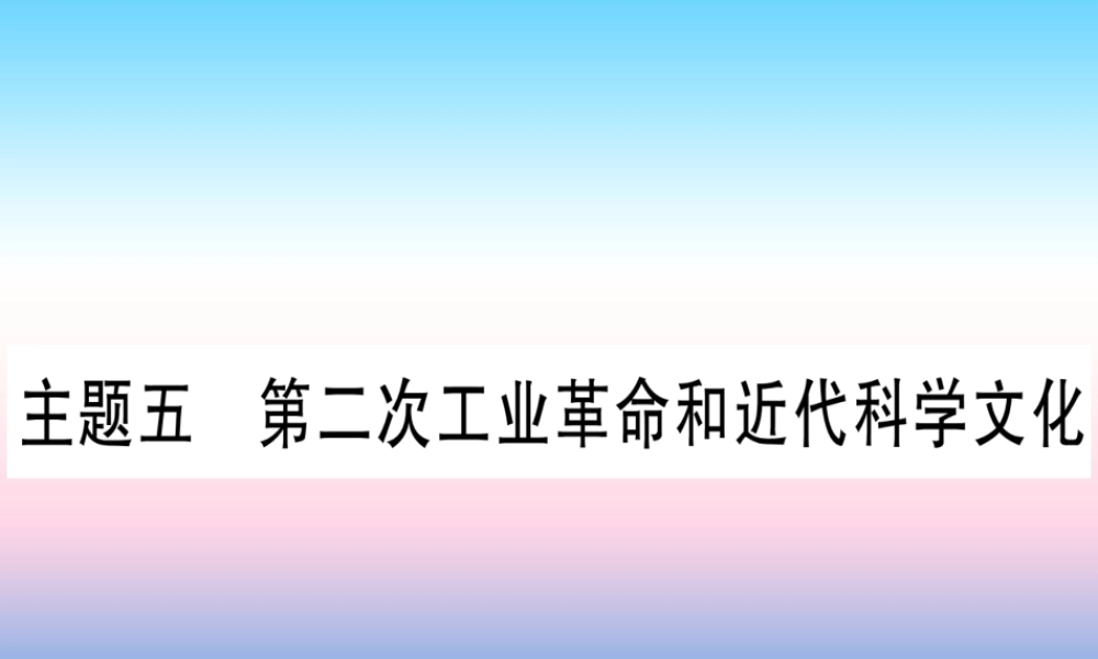 (云南专用)中考历史总复习 第一篇 考点系统复习 板块4 世界古、近代史 主题五 第二次工业革命和近代科学文化(精讲)课件