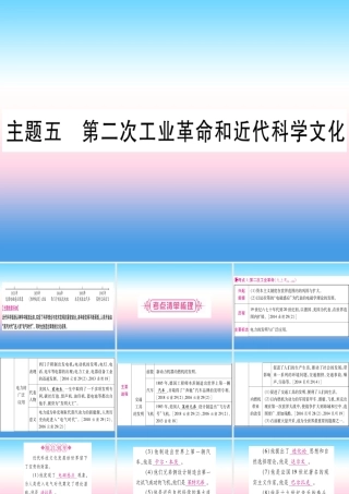 (云南专用)中考历史总复习 第一篇 考点系统复习 板块4 世界古、近代史 主题五 第二次工业革命和近代科学文化(精讲)课件