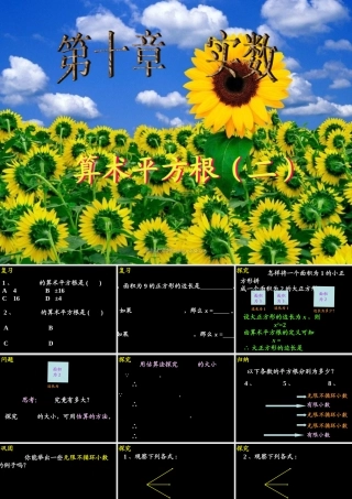 10.1.1 算术平方根(2) 广东省七年级数学下学期(第十章 实数)全套课件