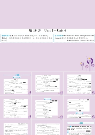 中考英语总复习 第一部分 系统复习 成绩基石 九全 第19讲 Unit 5 6课件