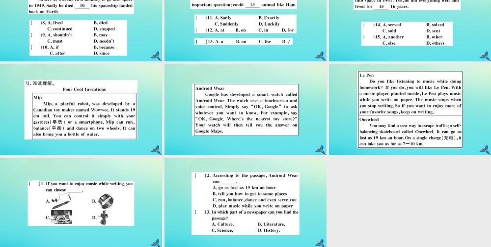 (河南专版)九年级英语全册 Unit 6 When was it invented(第1课时)习题课件 (新版)人教新目标版 课件