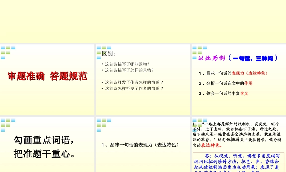 11—12年高三现代文之散文阅读建模课件