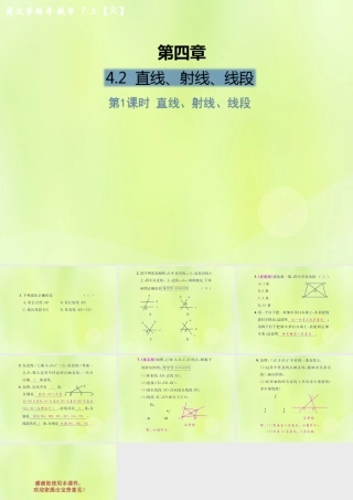 (遵义专版)七年级数学上册 第四章 几何图形初步 4.2 直线、射线、线段 第1课时 直线、射线、线段课后作业课件 (新版)新人教版 课件