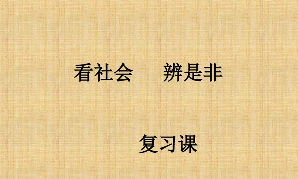 七年级政治下册 第十七课(看社会 辨是非)复习课件 鲁教版  课件