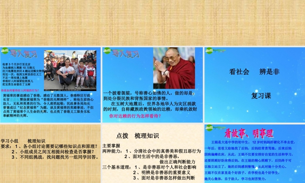 七年级政治下册 第十七课(看社会 辨是非)复习课件 鲁教版  课件