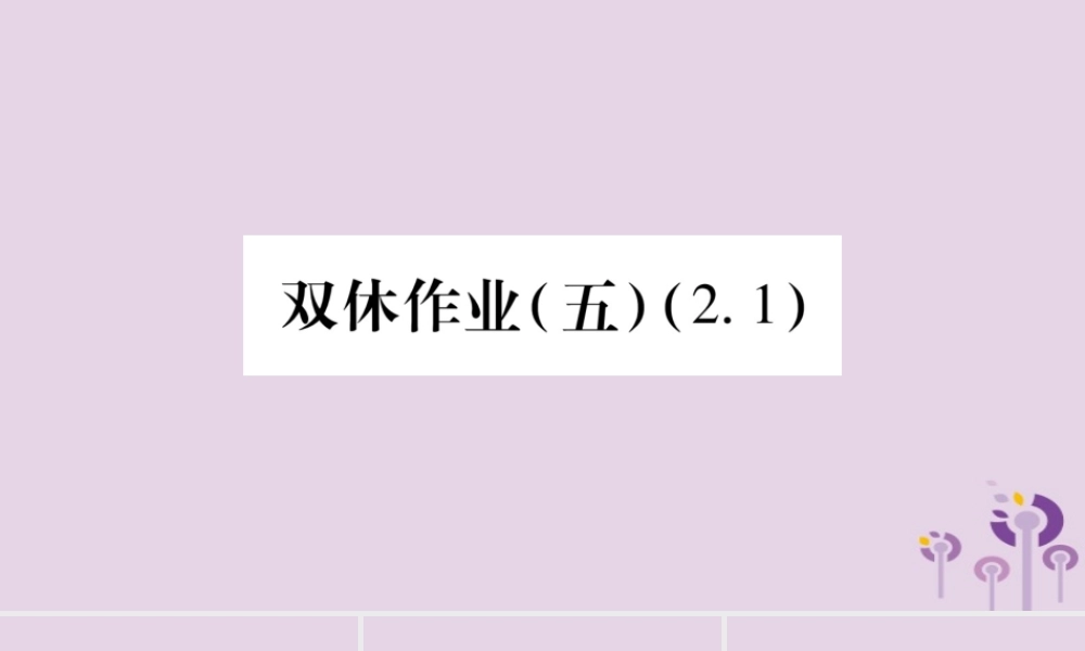 七年级数学上册 双休作业(五)课件 (新版)沪科版 课件