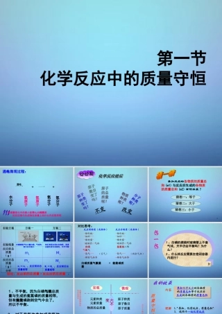 九年级化学上册 第五单元 第一节 化学变化中的质量守恒课件 (新版)鲁教版 课件