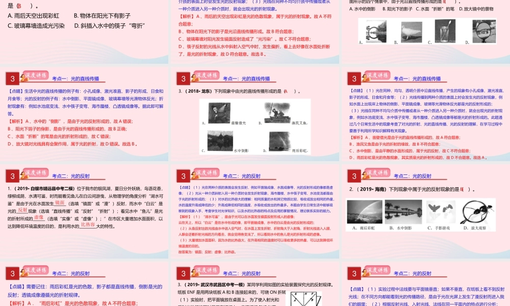 中考物理一轮复习 专题03 光现象课件