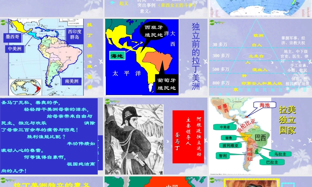 九年级历史上册 (殖民地人民的抗争)课件 人教新课标版 课件