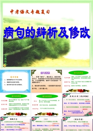 中考语文专题复习 病句的辨析及修改话题 试题