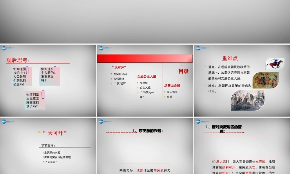 七年级历史下册 第一单元 第4课( 和同为一家 )课件 冀教版 课件
