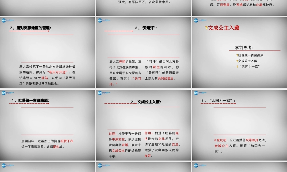 七年级历史下册 第一单元 第4课( 和同为一家 )课件 冀教版 课件