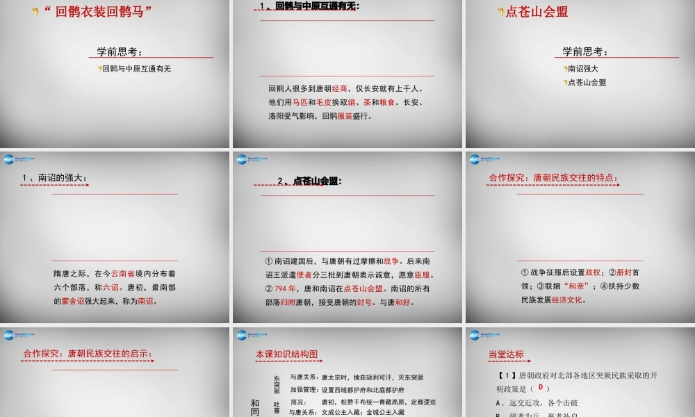 七年级历史下册 第一单元 第4课( 和同为一家 )课件 冀教版 课件