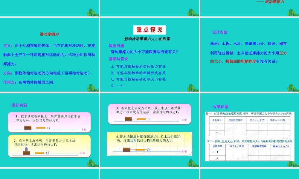 8.3 摩擦力课件 八年级物理下册 8.3 摩擦力课件+素材 (新版)新人教版 八年级物理下册 8.3 摩擦力课件+素材 (新版)新人教版