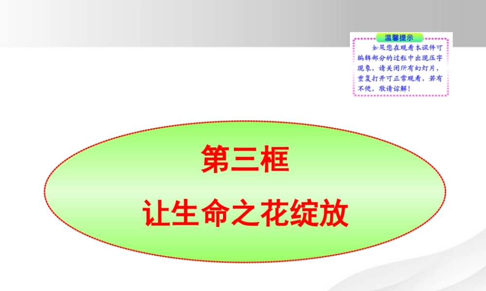 -版七年级政治上册 第3课第3框 让生命之花绽放同步授课课件 人教实验版 课件