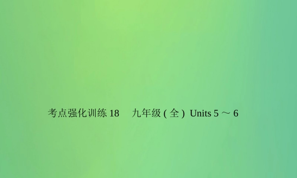 中考英语复习 考点强化训练18 九全 Units 5 6(练本)课件