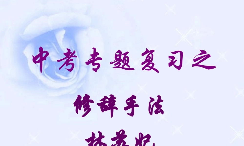中考语文复习课件修辞与仿句 课件