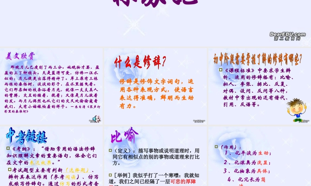 中考语文复习课件修辞与仿句 课件