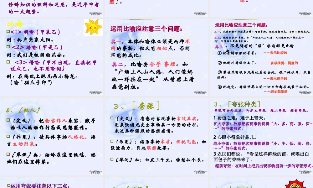 中考语文复习课件修辞与仿句 课件