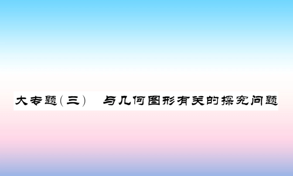 (课标版通用)中考数学总复习 第三轮 大专题突破 挑战满分 大专题(五)习题课件