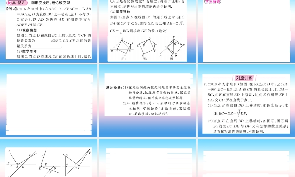 (课标版通用)中考数学总复习 第三轮 大专题突破 挑战满分 大专题(五)习题课件