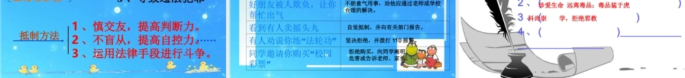 七年级政治下册 第十五课(抵制不良诱惑 预防违法犯罪)第一框课件 鲁教版  课件