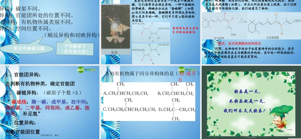 九年级化学上册 同分异构体课件 苏教版 课件
