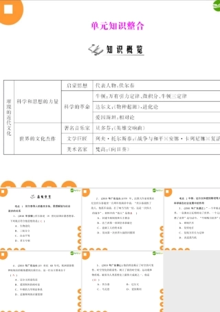 九年级历史上册 第八单元 单元知识整合 配套课件 人教新课标版 课件