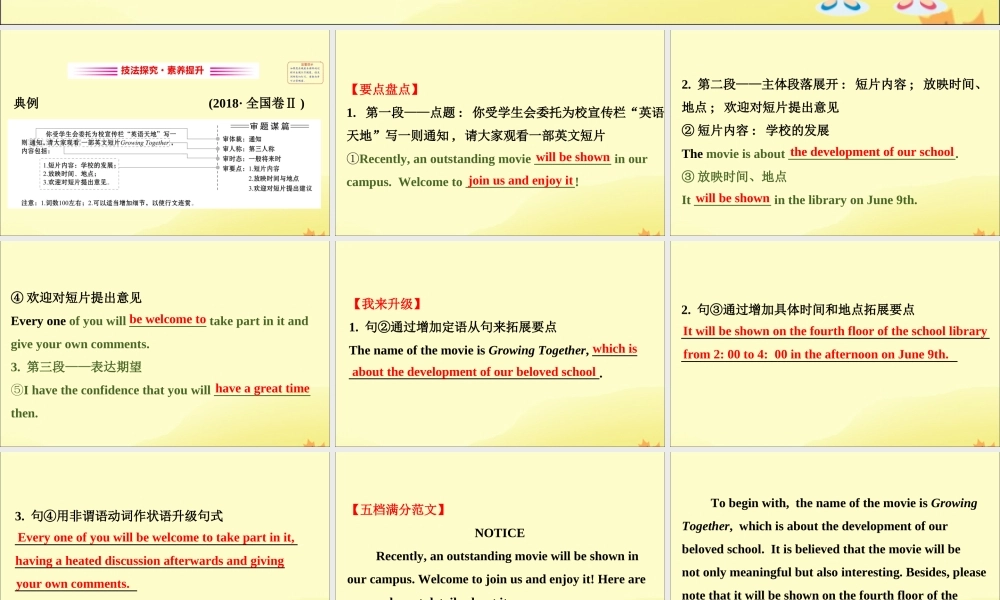 (通用版)高考英语二轮复习 专题6 书面表达 623 应用文三通知演讲稿课件 新人教版 课件