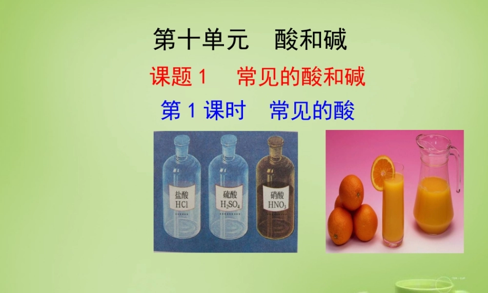 九年级化学下册 第10单元 课题1 第1课时 常见的酸课件 (新版)新人教版 课件