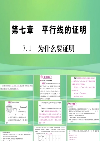 (江西专用)八年级数学上册 第7章 平行线的证明 7.1 为什么要证明作业课件 (新版)北师大版 课件