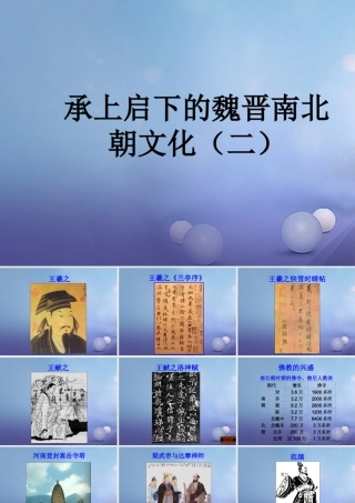 七年级历史上册 第21课 承上启下的魏晋南北朝文化(二)素材 新人教版 素材