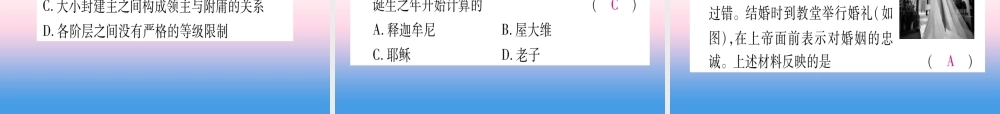 2018秋九年级历史上册 第3单元 封建时代的欧洲 第7课 基督教的兴起和法兰克王国习题课件 新人教版 课件