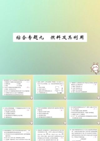 九年级化学上册 第二部分 期末复习攻略 综合专题九 燃料及其利用课件 (新版)新人教版 课件