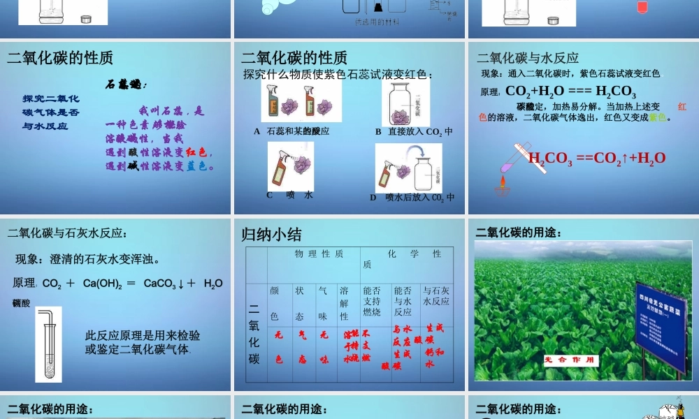 九年级化学上册 63 二氧化碳和一氧化碳(第1课时)课件 新人教版 课件