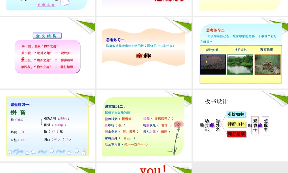 -版七年级语文上册 第7课 幼时记趣新课标同步授课课件 苏教版 课件