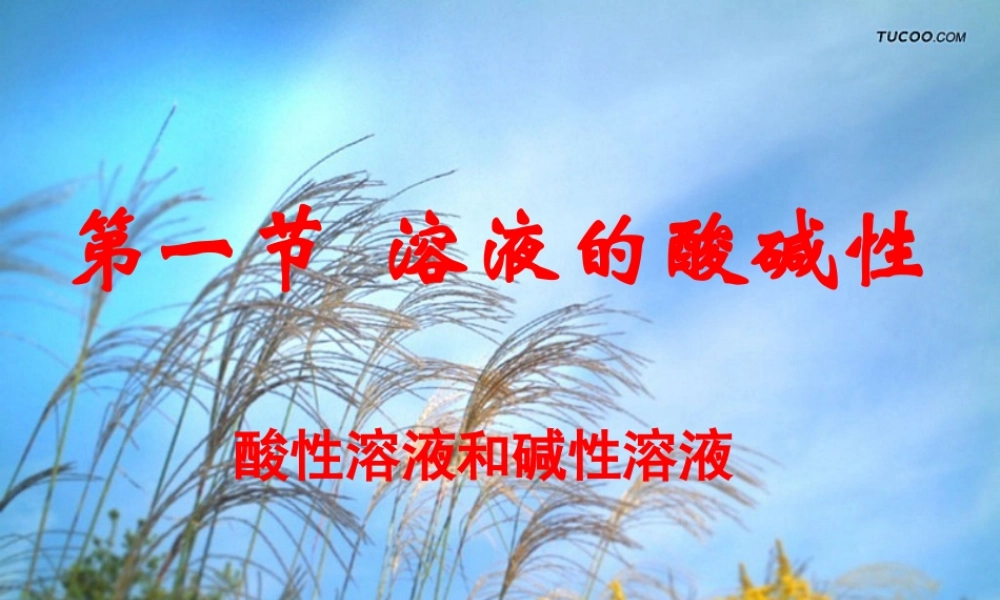 九年级化学全册(71 溶液的酸碱性)酸性溶液和碱性溶液课件 (新版)沪教版 课件