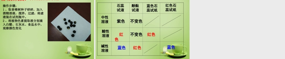 九年级化学全册(71 溶液的酸碱性)酸性溶液和碱性溶液课件 (新版)沪教版 课件