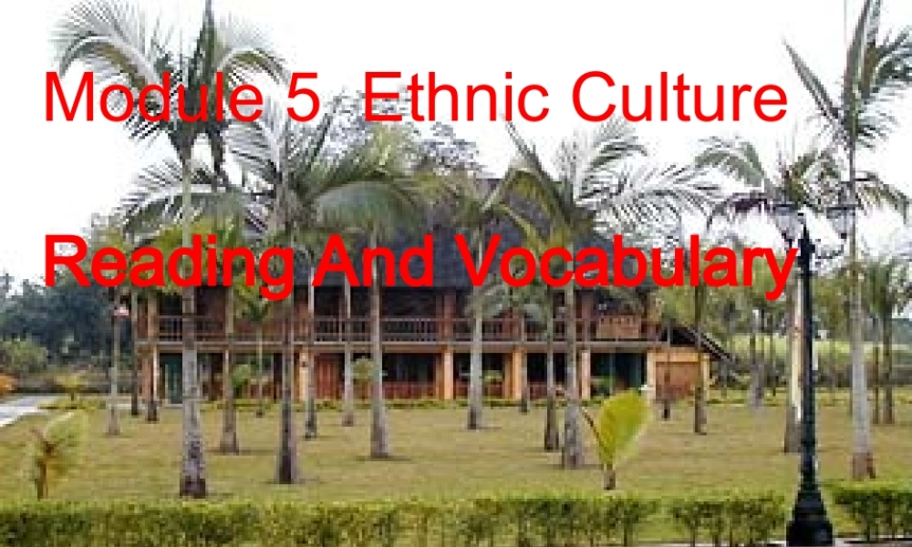 Module 5 Ethnic Culture-reading and vocabularyppt 新课标外研英语选修七全部课件二