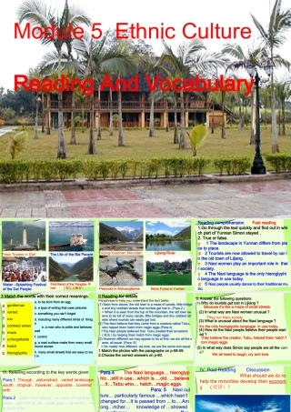 Module 5 Ethnic Culture-reading and vocabularyppt 新课标外研英语选修七全部课件二