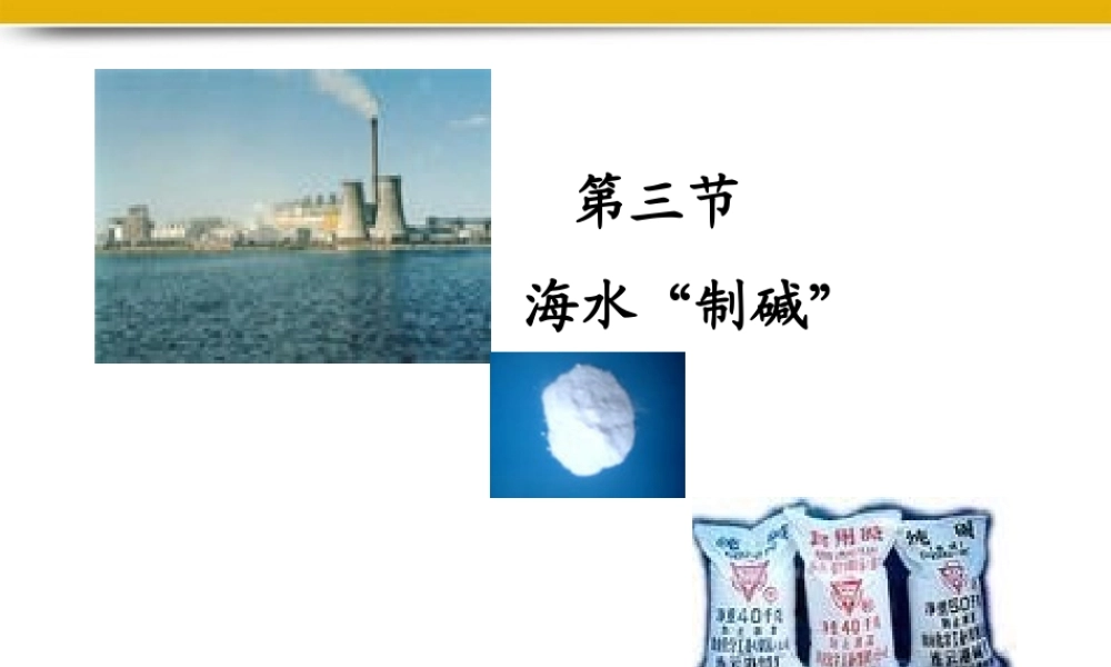 九年级化学 第二单元第三节海水制碱课件 鲁教版 课件