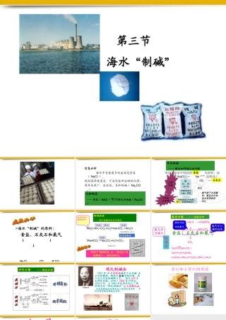 九年级化学 第二单元第三节海水制碱课件 鲁教版 课件
