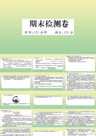 (河南专版)九年级语文上册 期末检测卷作业课件 新人教版 课件