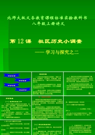 七年级历史上册 2.12(社区历史小调查)课件 北师大版 课件
